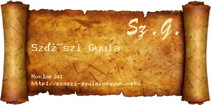 Szászi Gyula névjegykártya