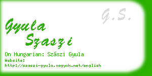 gyula szaszi business card