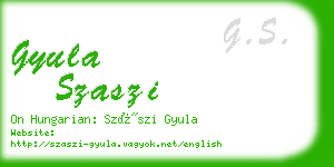 gyula szaszi business card